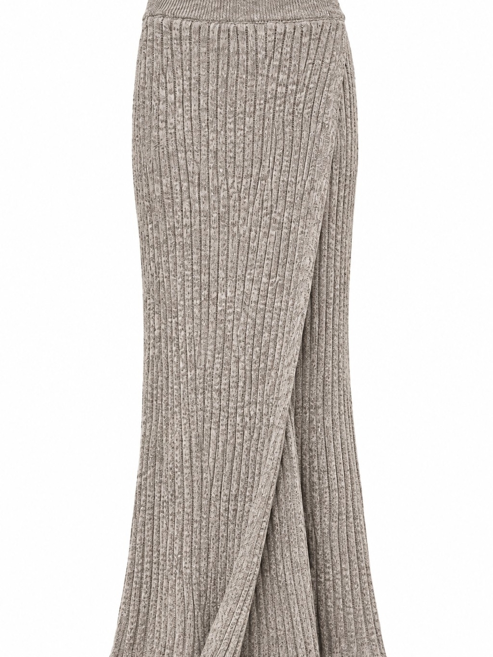 Free People Ribbed Maxi Skirt in Heather Taupe